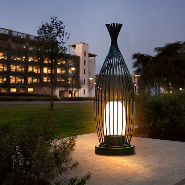 Industrial Courtyard Waterproof Caged LED Floor Lamp - Image 4