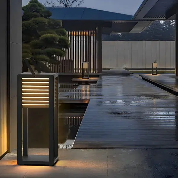 Square Waterproof LED Black Modern Portable Lawn Lamp Solar Outdoor Light - Image 4