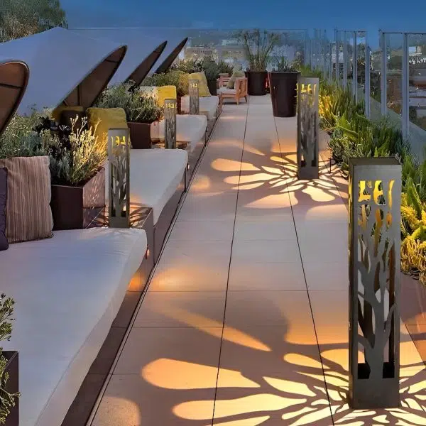 Solar-Powered Modern Outdoor Lawn Lamp with Creative Hollow-Out Branch Pattern - Image 6