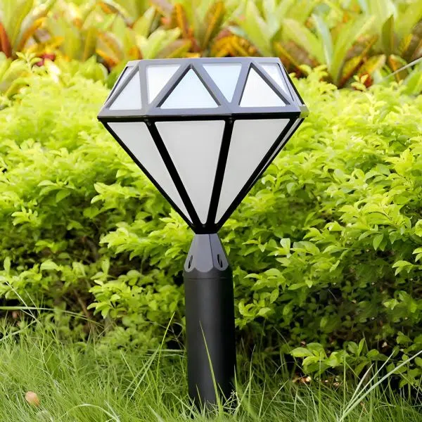 Geometric Waterproof LED Intelligent Stable Black Modern Lawn Lamp - Image 4