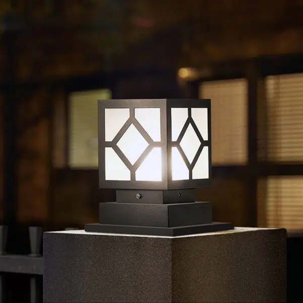 Square Stainless Steel LED Waterproof Black Modern Outdoor Light Post Lamp - Image 3
