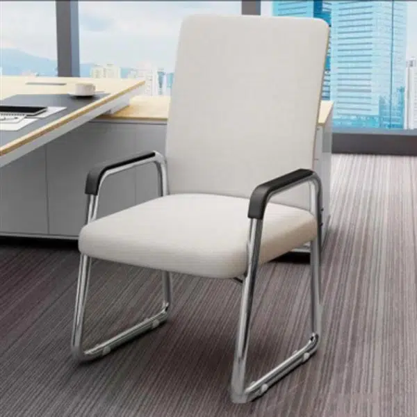 Modern Simplicity Mesh Fabric Leather Sponge Latex Steel Square Desk Chair Backrest Armrest For Home Office - Image 2