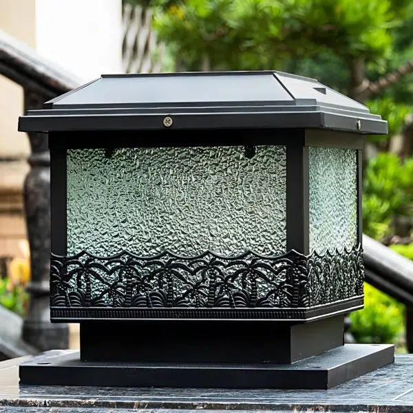 Creative Square Waterproof LED Black Modern Solar Fence Post Lights - Image 7