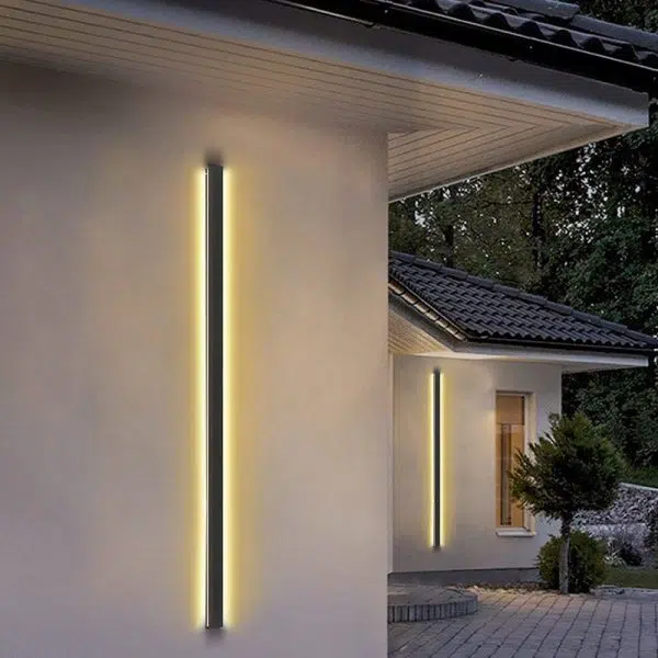 Black Long Strip Metal Waterproof Dimmable Modern Outdoor Wall Lights - Image 7