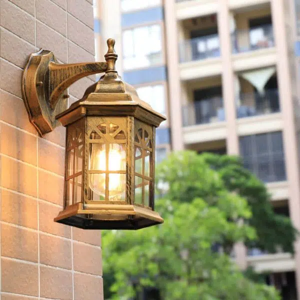 European Waterproof Retro Pavilion Design 1-Light Outdoor Wall Sconce Lamp - Image 16