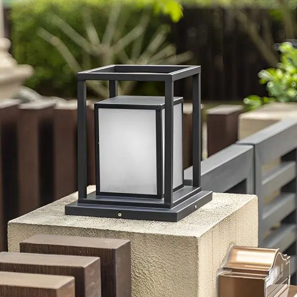 Outdoor Waterproof LED Black Modern Solar Fence Post Lights Pillar Lamp - Image 7
