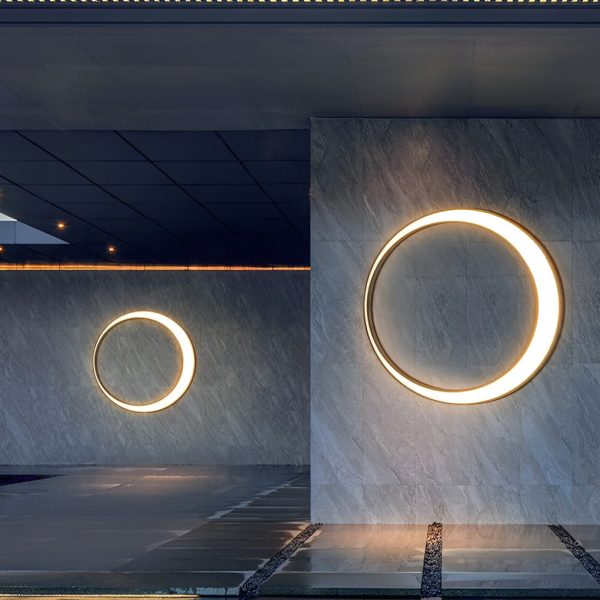 Circular Moon Led Waterproof Ip65 Modern Outdoor Wall Lights Wall Lamp - Image 6