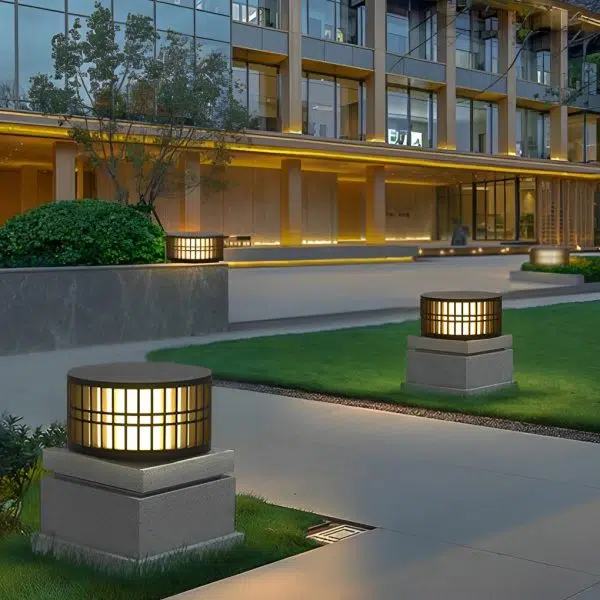 Round Creative Waterproof LED Black Modern Solar Fence Post Lights - Image 5