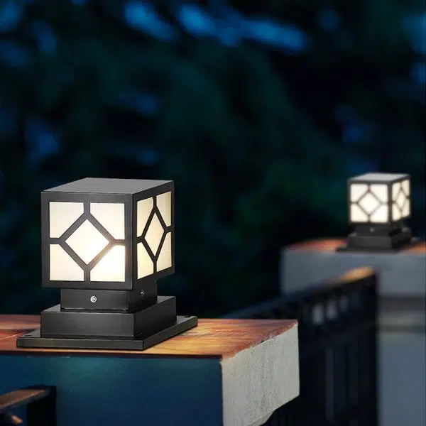 Square Stainless Steel LED Waterproof Black Modern Outdoor Light Post Lamp - Image 4