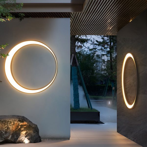 Circular Moon Led Waterproof Ip65 Modern Outdoor Wall Lights Wall Lamp - Image 9