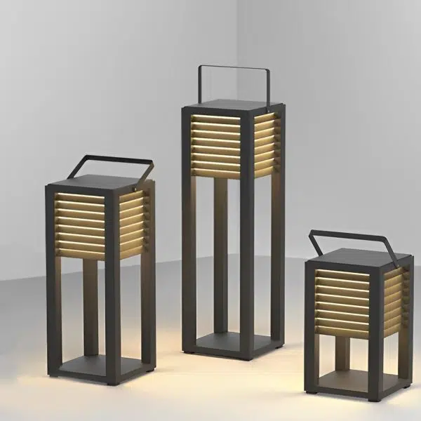 Square Waterproof LED Black Modern Portable Lawn Lamp Solar Outdoor Light - Image 6