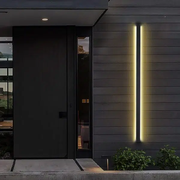 Black Long Strip Metal Waterproof Dimmable Modern Outdoor Wall Lights - Image 2