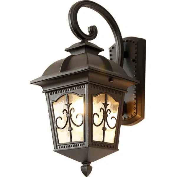 European-style Vintage Square Lantern Outdoor Waterproof Wall Sconce Lamp - Image 15