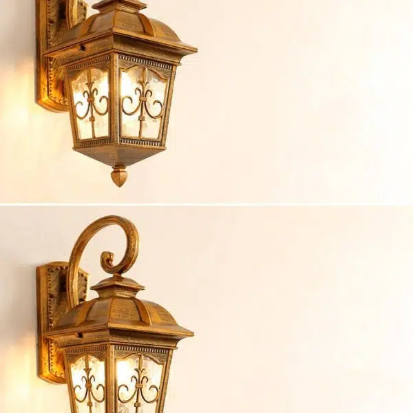 European-style Vintage Square Lantern Outdoor Waterproof Wall Sconce Lamp - Image 13