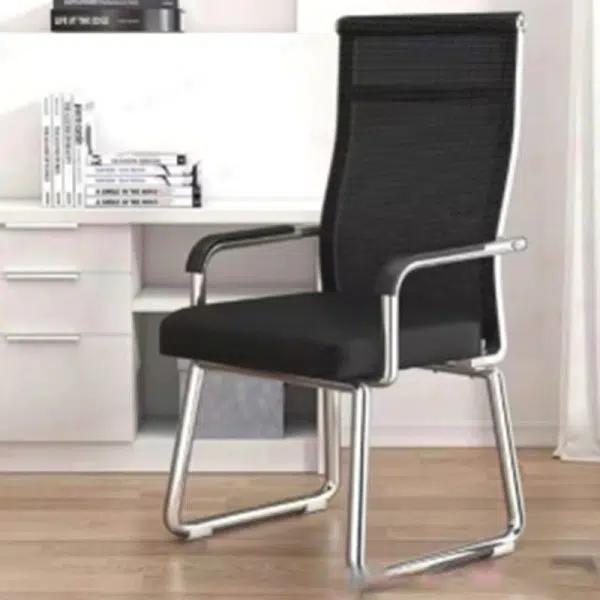 Modern Simplicity Mesh Fabric Leather Sponge Latex Steel Square Desk Chair Backrest Armrest For Home Office - Image 14