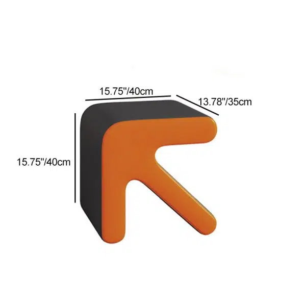 Contemporary Creative Leather & Wood Arrow-Shaped Stackable Footstool For Living Room & Entryway - Image 7