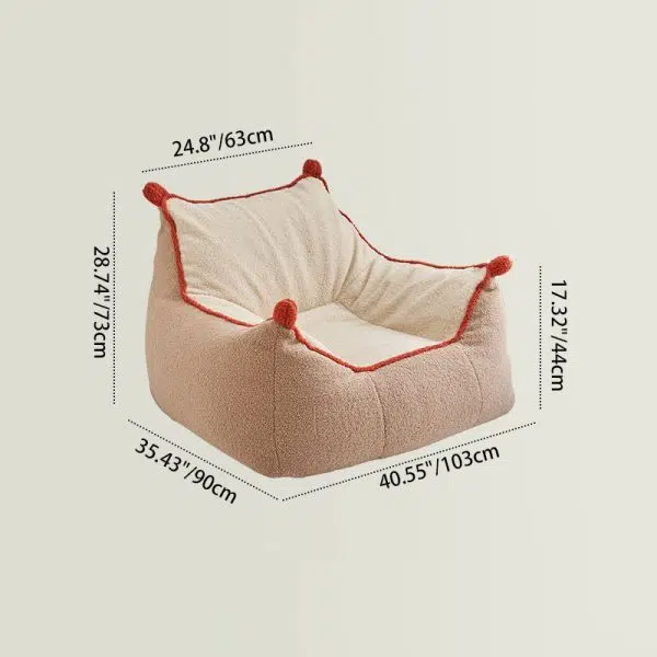 Contemporary Nordic Lambswool Latex EPP Square Bean Bag Lazy Sofa Backrest Footrest For Living Room And Bedroom - Image 6