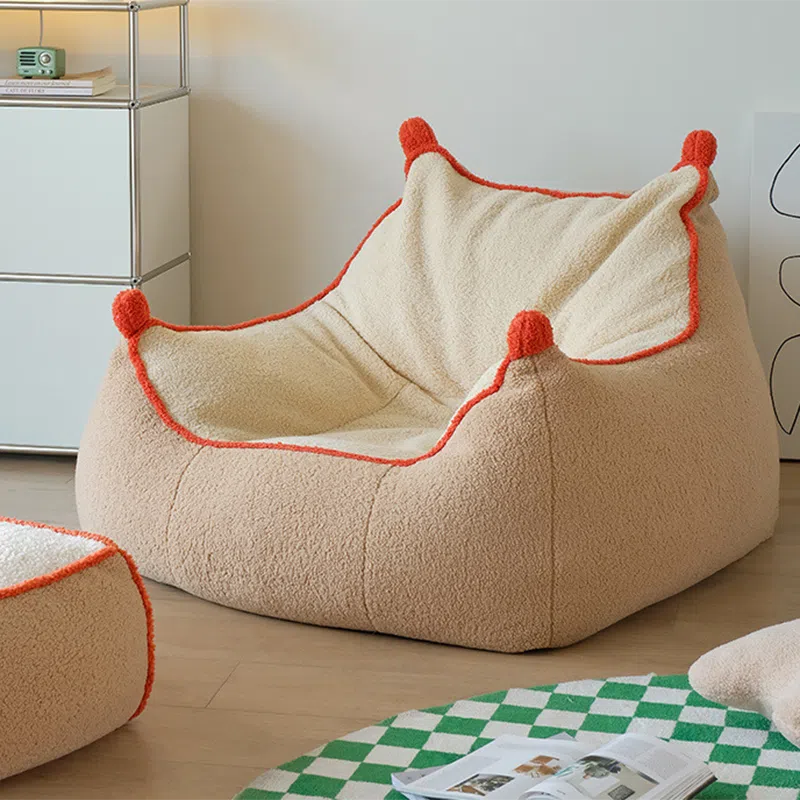 BS-Chair-BX02990-12.png Contemporary Nordic Lambswool Latex EPP Square Bean Bag Lazy Sofa Backrest Footrest For Living Room And Bedroom - Image 1