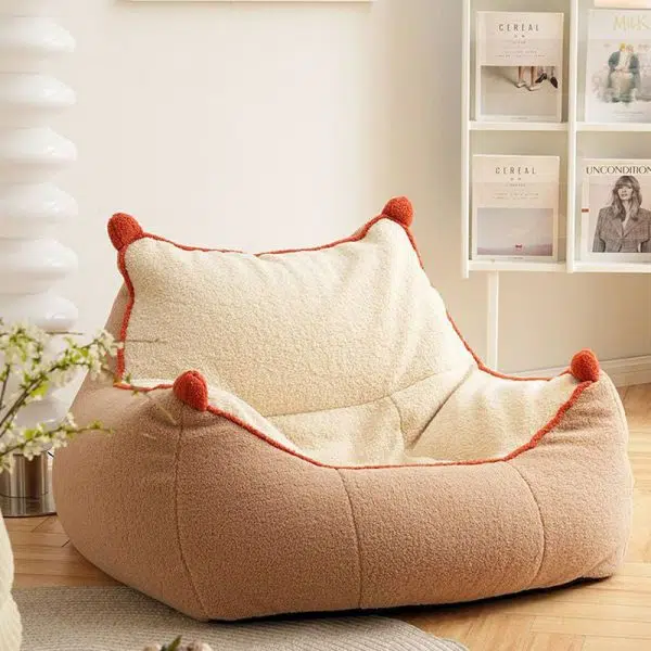Contemporary Nordic Lambswool Latex EPP Square Bean Bag Lazy Sofa Backrest Footrest For Living Room And Bedroom - Image 3
