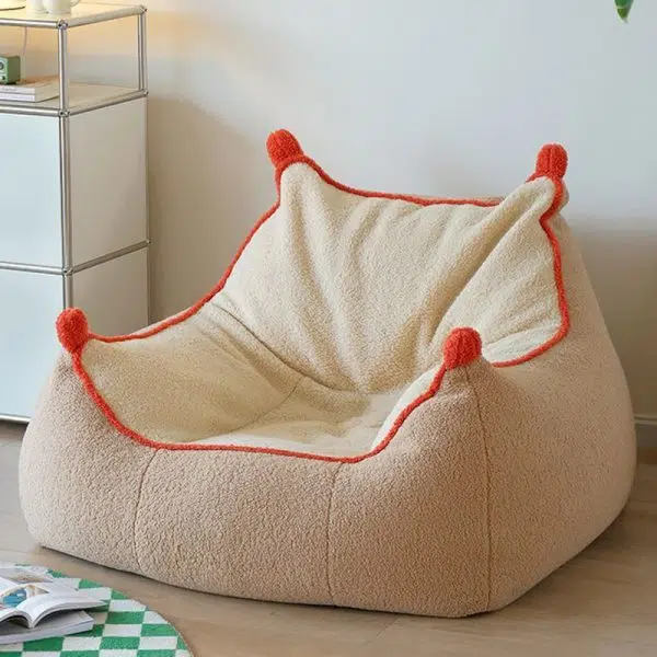 Contemporary Nordic Lambswool Latex EPP Square Bean Bag Lazy Sofa Backrest Footrest For Living Room And Bedroom - Image 2