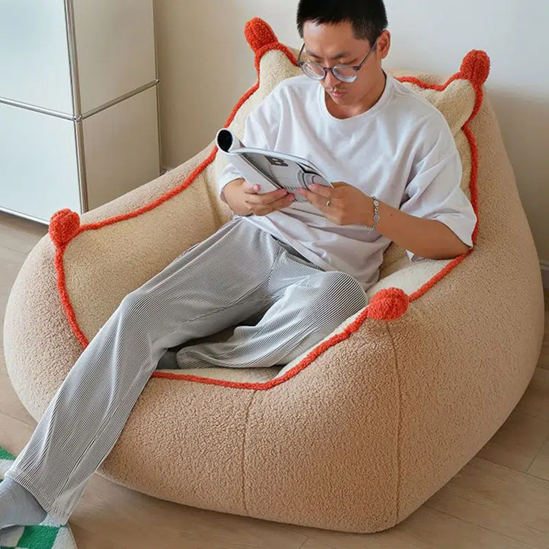 BS-Chair-BX02990-7.jpg Contemporary Nordic Lambswool Latex EPP Square Bean Bag Lazy Sofa Backrest Footrest For Living Room And Bedroom - Image 11