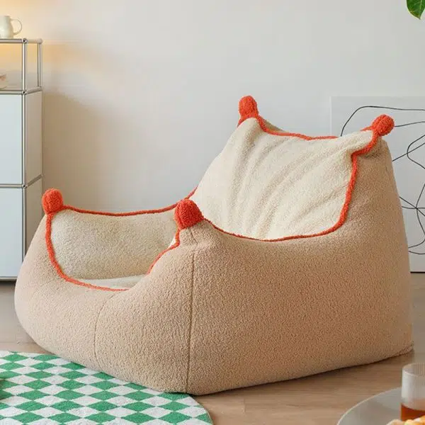 Contemporary Nordic Lambswool Latex EPP Square Bean Bag Lazy Sofa Backrest Footrest For Living Room And Bedroom - Image 4