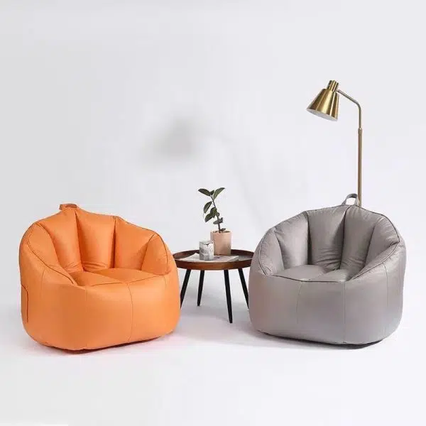 Contemporary Nordic Tech Fabric EPS Bean Bag Lazy Sofa With Backrest & Footrest For Living Room & Bedroom - Image 2