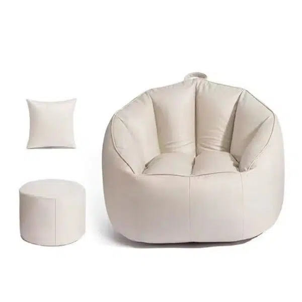 Contemporary Nordic Tech Fabric EPS Bean Bag Lazy Sofa With Backrest & Footrest For Living Room & Bedroom - Image 24