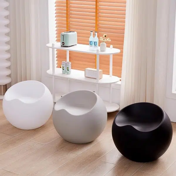 Contemporary Creative PP Apple & Sphere-Shaped Footstool For Entryway & Living Room - Image 2