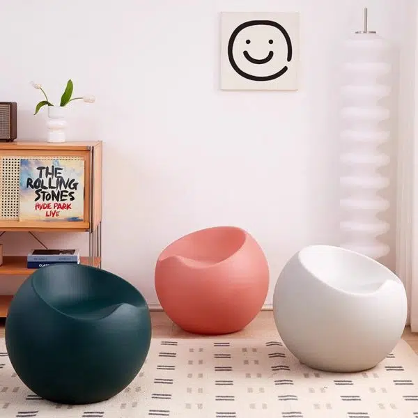 Contemporary Creative PP Apple & Sphere-Shaped Footstool For Entryway & Living Room - Image 8