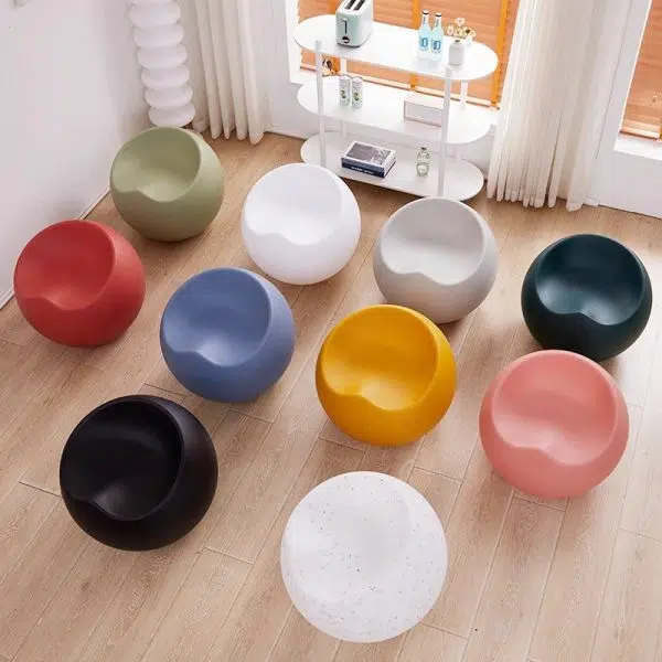 Contemporary Creative PP Apple & Sphere-Shaped Footstool For Entryway & Living Room - Image 4