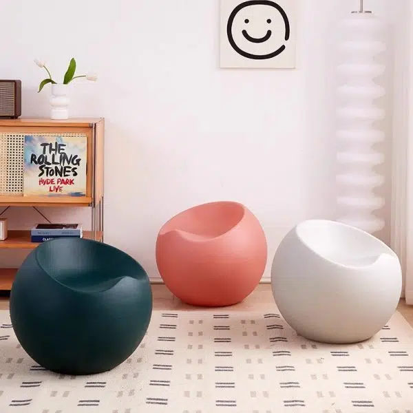 Contemporary Creative PP Apple & Sphere-Shaped Footstool For Entryway & Living Room - Image 13