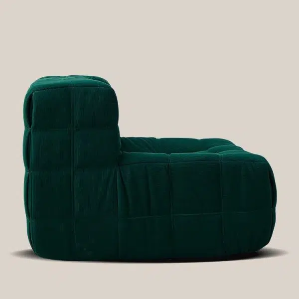 Contemporary Nordic Corduroy Leather Sponge Block-Shaped Accent Chair With Backrest For Living Room And Bedroom - Image 10