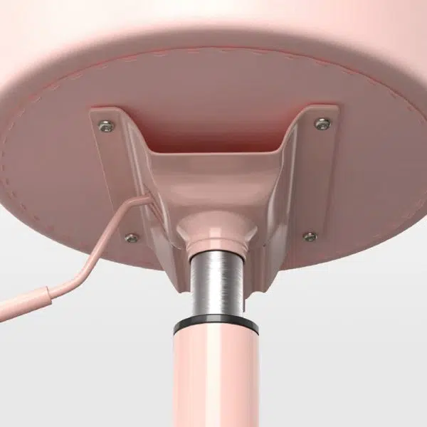 Contemporary Nordic Leather & Metal Cloud-Shaped Round Swivel Vanity Stool Backrest For Bedroom & Home Office - Image 7