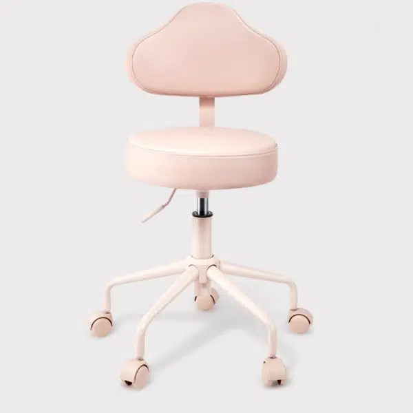 Contemporary Nordic Leather & Metal Cloud-Shaped Round Swivel Vanity Stool Backrest For Bedroom & Home Office - Image 10