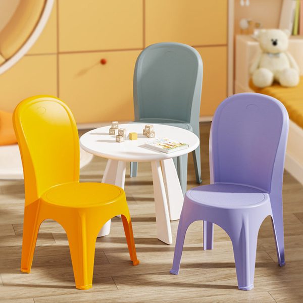 Contemporary Nordic PP Round Stackable Dining Chair With Backrest For Dining Room And Living Room - Image 3