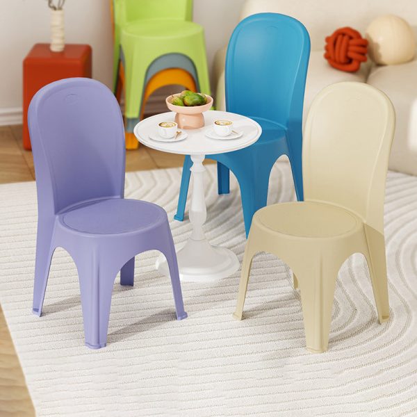 Contemporary Nordic PP Round Stackable Dining Chair With Backrest For Dining Room And Living Room - Image 8