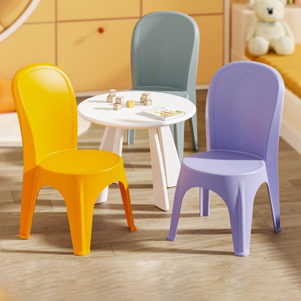 Contemporary Nordic PP Round Stackable Dining Chair With Backrest For Dining Room And Living Room - Image 7