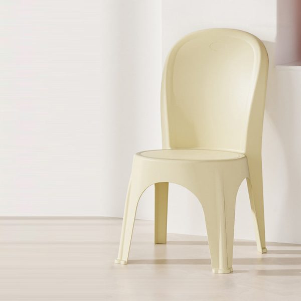 Contemporary Nordic PP Round Stackable Dining Chair With Backrest For Dining Room And Living Room - Image 16