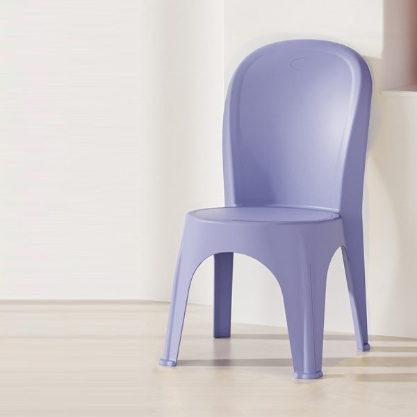 Contemporary Nordic PP Round Stackable Dining Chair With Backrest For Dining Room And Living Room - Image 18