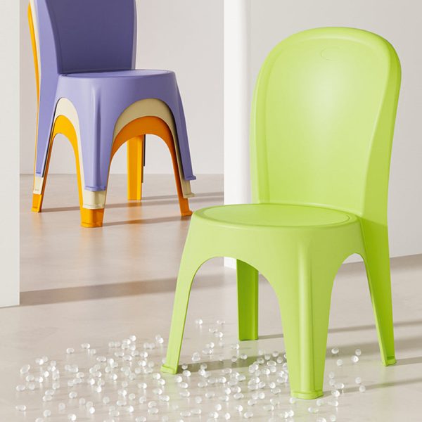 Contemporary Nordic PP Round Stackable Dining Chair With Backrest For Dining Room And Living Room - Image 15