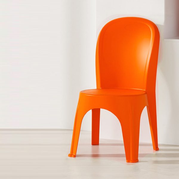 Contemporary Nordic PP Round Stackable Dining Chair With Backrest For Dining Room And Living Room - Image 20