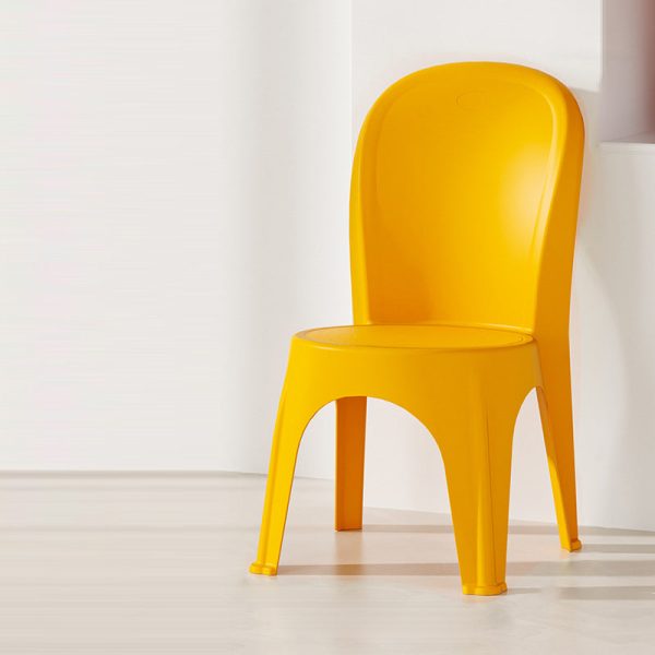 Contemporary Nordic PP Round Stackable Dining Chair With Backrest For Dining Room And Living Room - Image 22