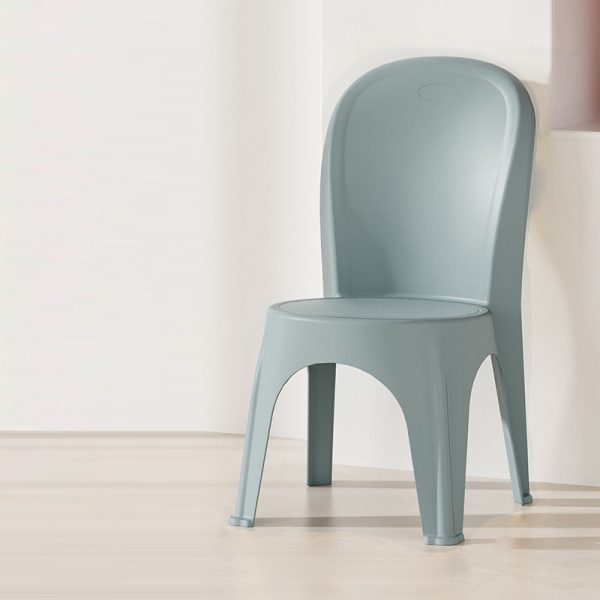 Contemporary Nordic PP Round Stackable Dining Chair With Backrest For Dining Room And Living Room - Image 23