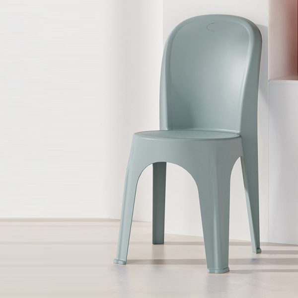Contemporary Nordic PP Round Stackable Dining Chair With Backrest For Dining Room And Living Room - Image 25