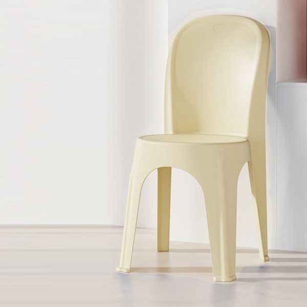 Contemporary Nordic PP Round Stackable Dining Chair With Backrest For Dining Room And Living Room - Image 27