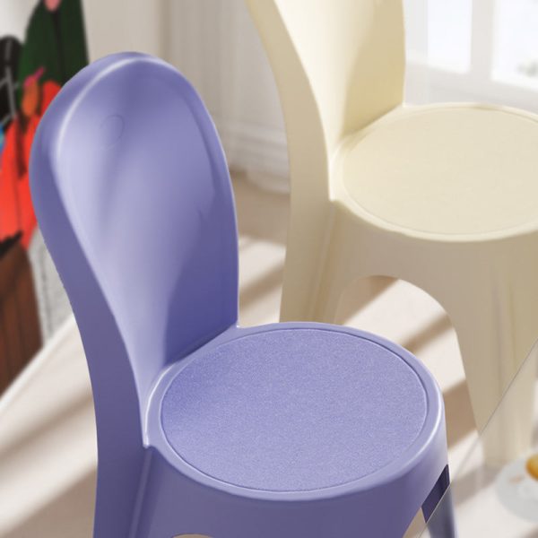 Contemporary Nordic PP Round Stackable Dining Chair With Backrest For Dining Room And Living Room - Image 11