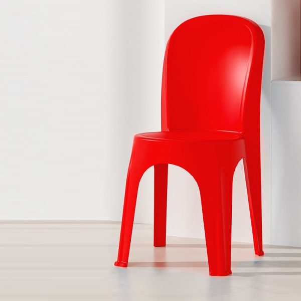 Contemporary Nordic PP Round Stackable Dining Chair With Backrest For Dining Room And Living Room - Image 29