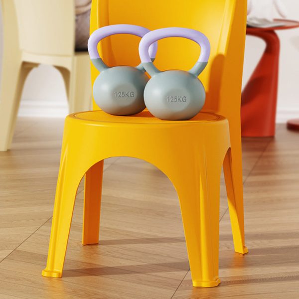 Contemporary Nordic PP Round Stackable Dining Chair With Backrest For Dining Room And Living Room - Image 13