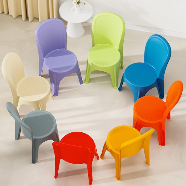 Contemporary Nordic PP Round Stackable Dining Chair With Backrest For Dining Room And Living Room - Image 4